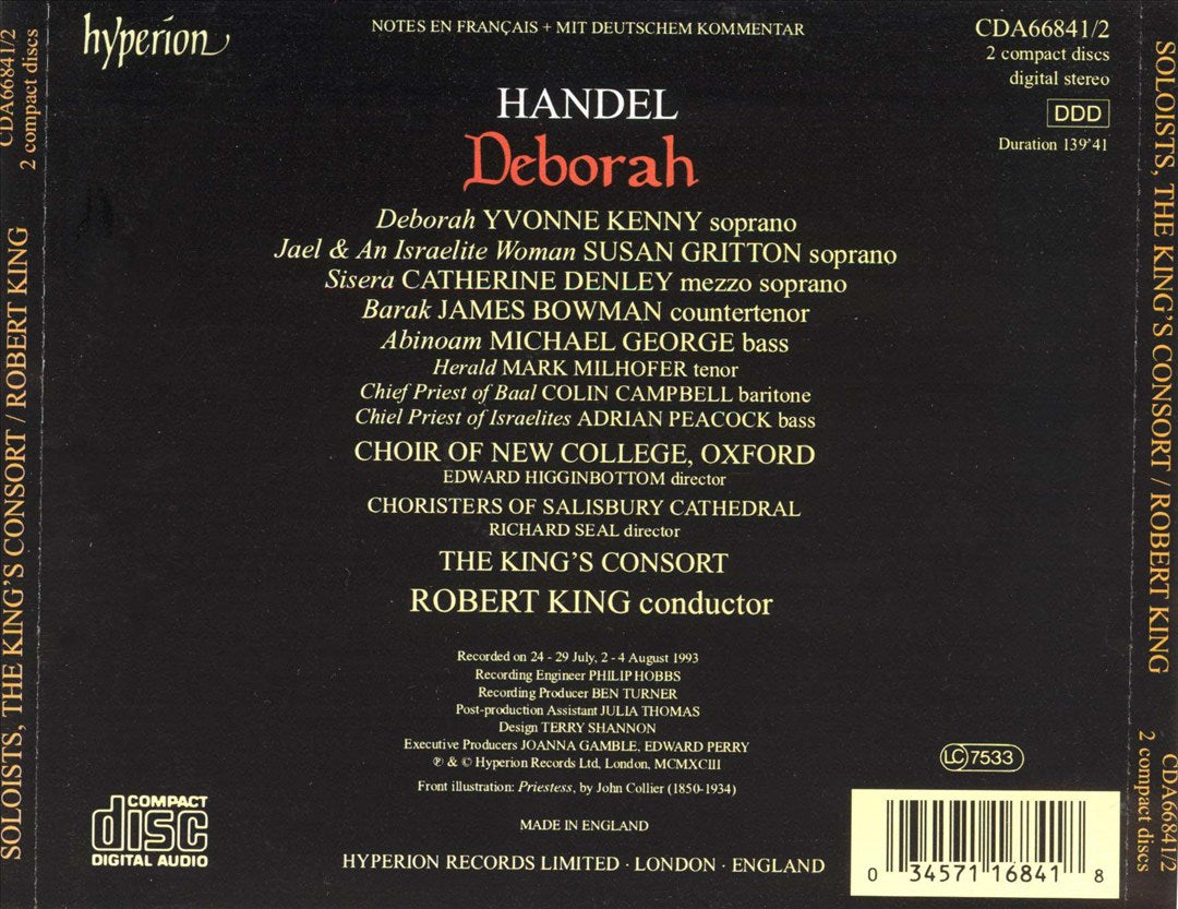Handel: Deborah cover art