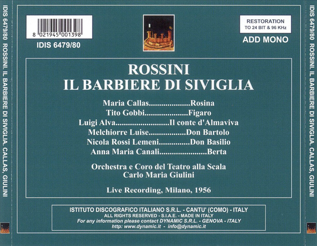 Rossini: Il Barbiere di Siviglia [1956 Milan] cover art