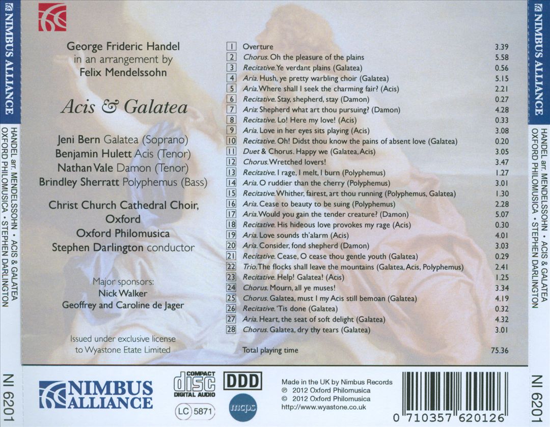George Frideric Handel: Acis and Galatea cover art