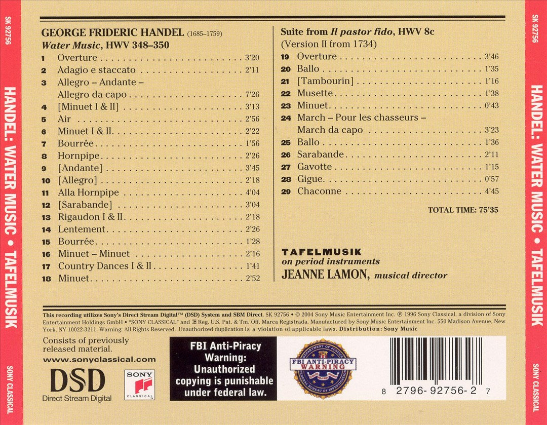 Handel: Water Music cover art