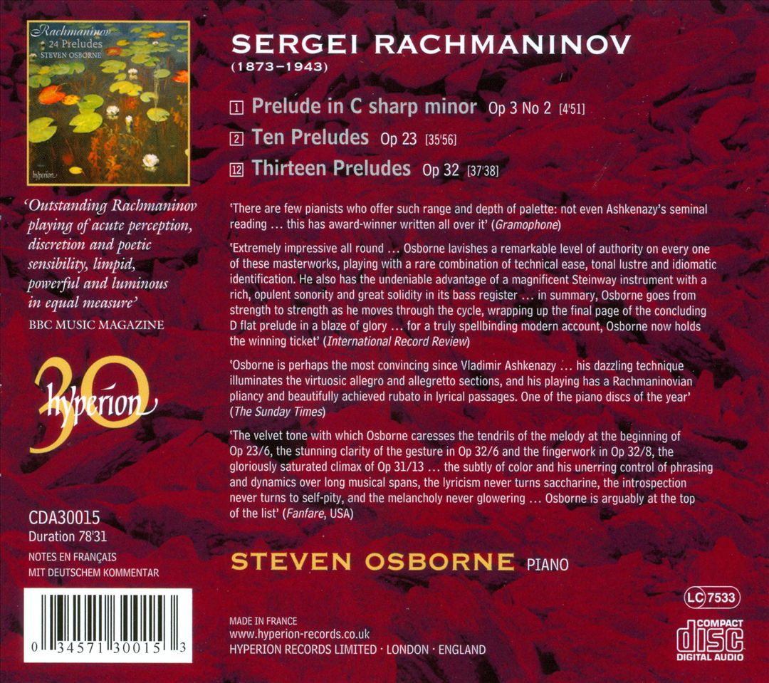 Rachmaninov: 24 Preludes cover art