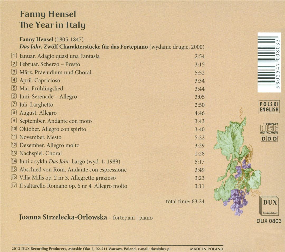 Fanny Hensel: The Year in Italy cover art