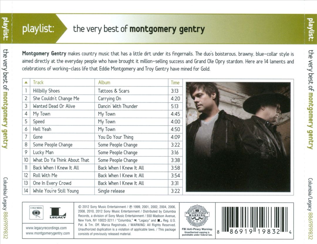 Playlist: The Very Best of Montgomery Gentry cover art