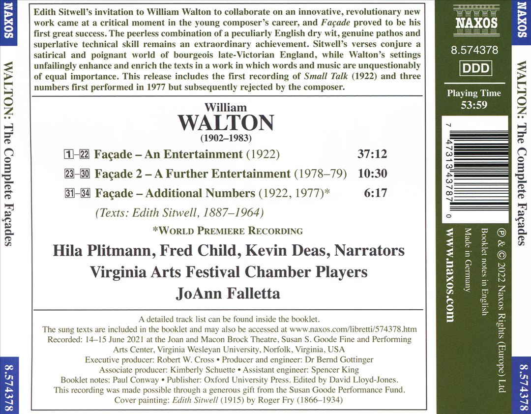 Walton: The Complete Façades cover art