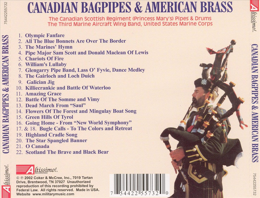 Canadian Bagpipes & American Brass cover art