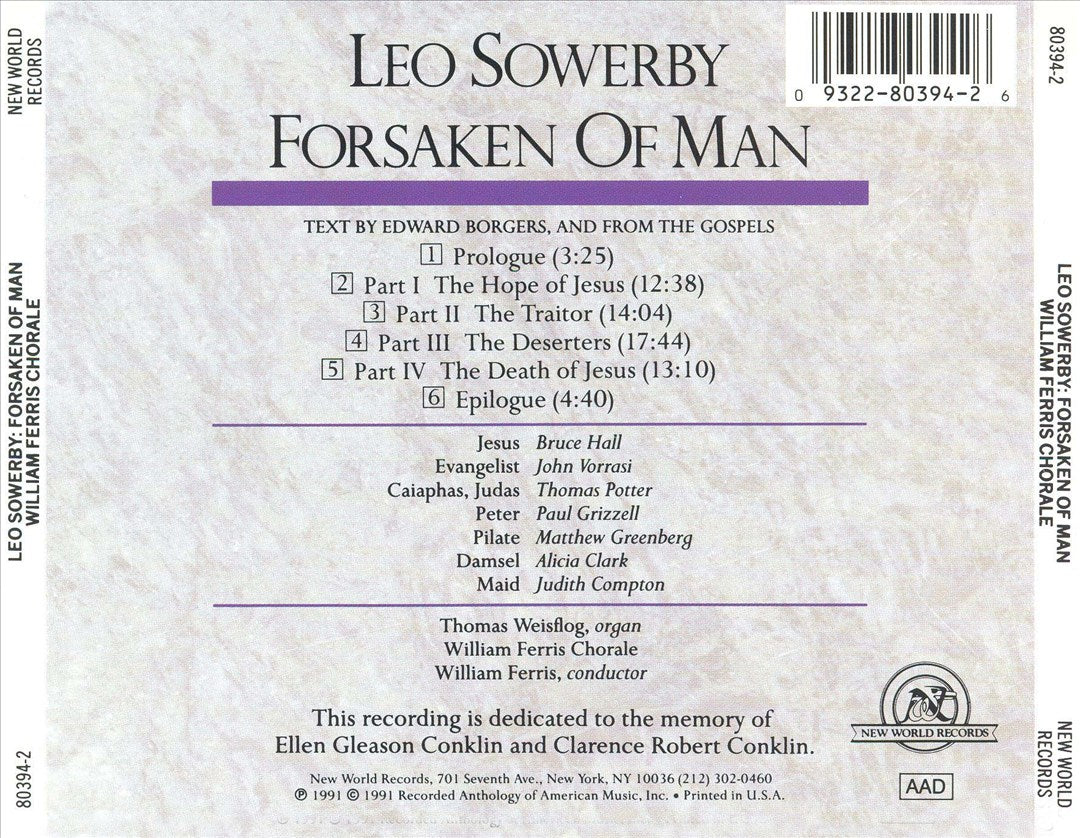 Leo Sowerby: Forsaken of Man cover art