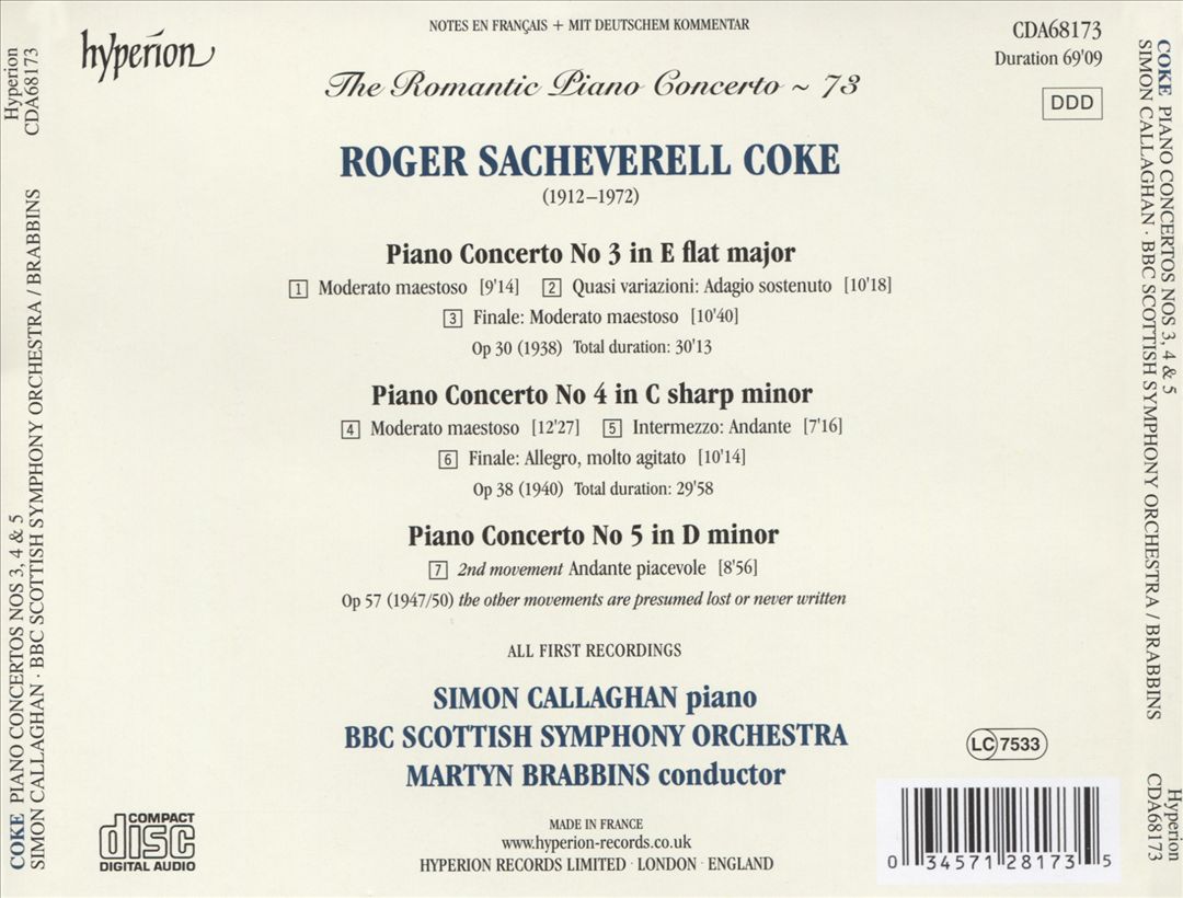 Romantic Piano Concerto, Vol. 73: Coke cover art
