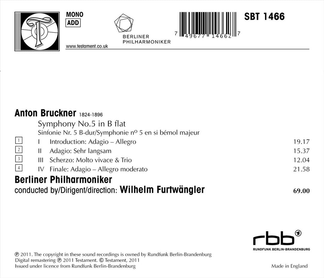 Bruckner: Symphony No. 5 cover art