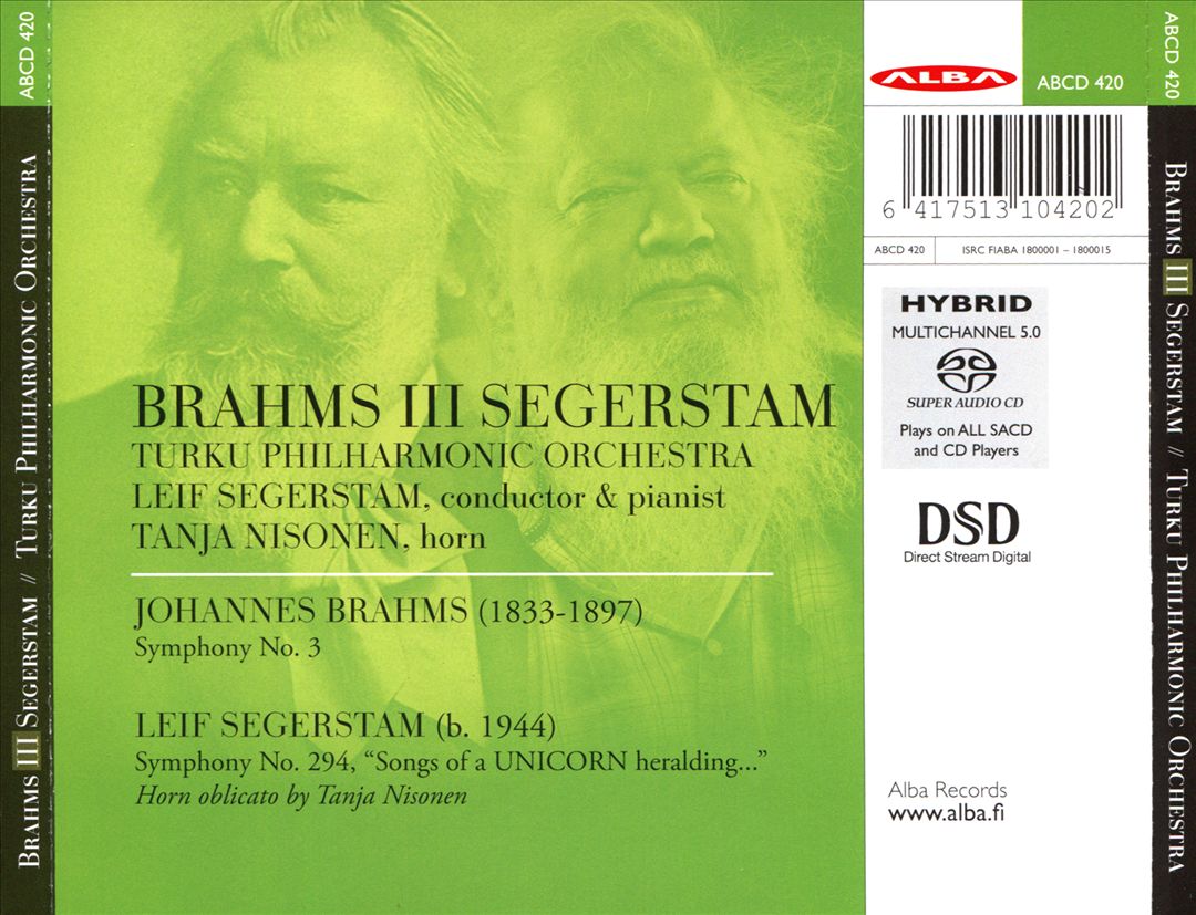 Brahms, Segerstam III cover art