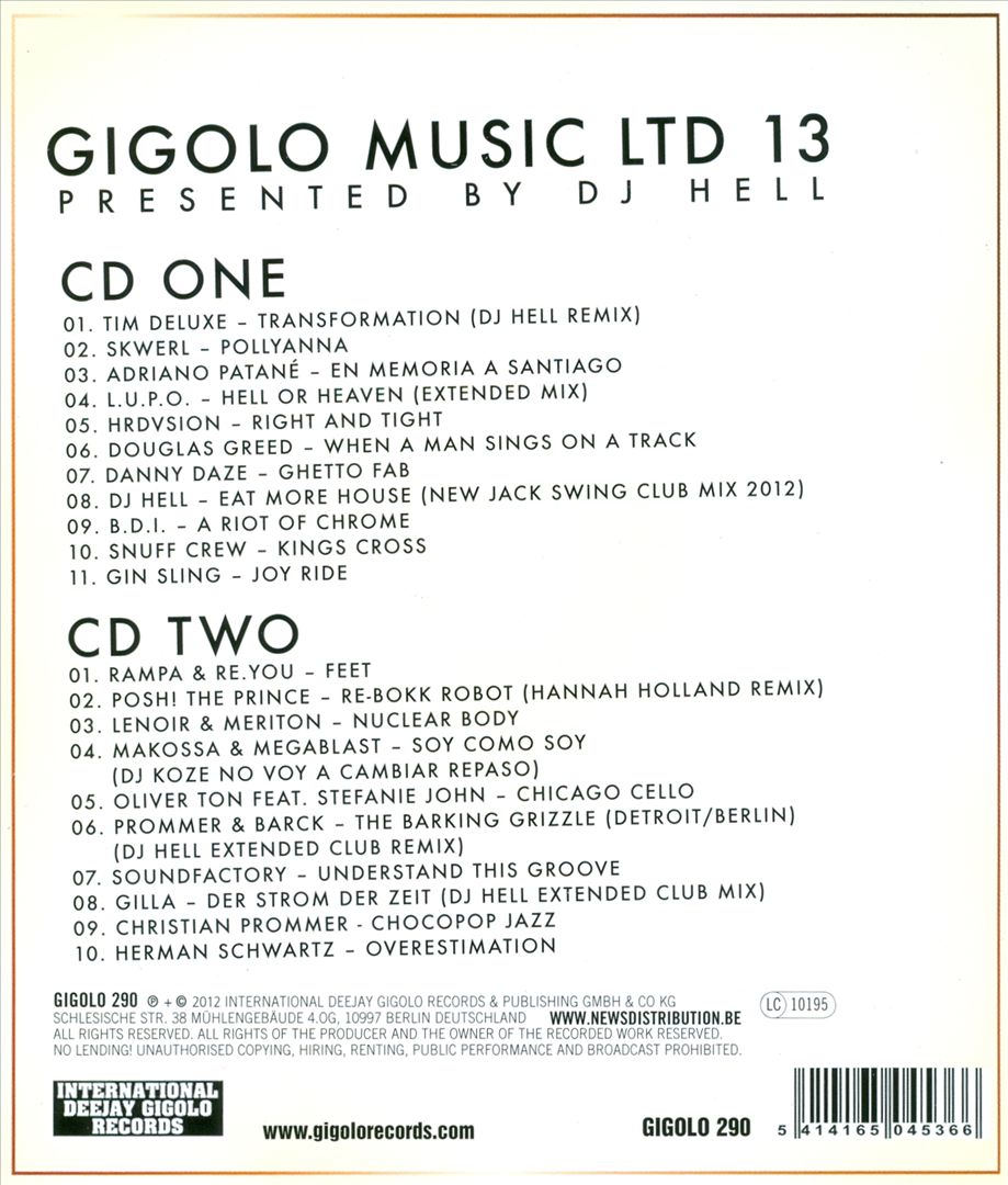 Gigolo Music Ltd., Vol. 13 cover art
