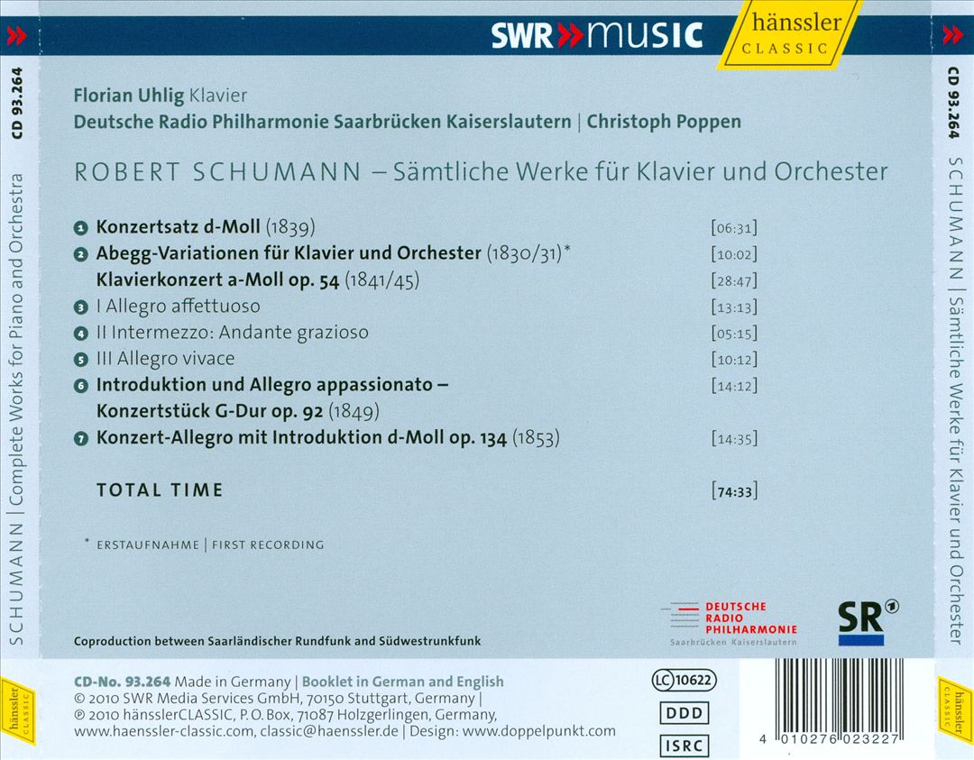 Schumann: Complete Works for Piano & Orchestra cover art