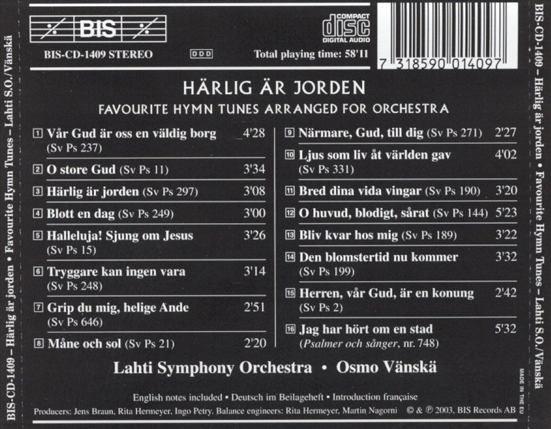 Härlig är jorden: Älskade psalmmelodier i arrangemang för symfoniorkester cover art