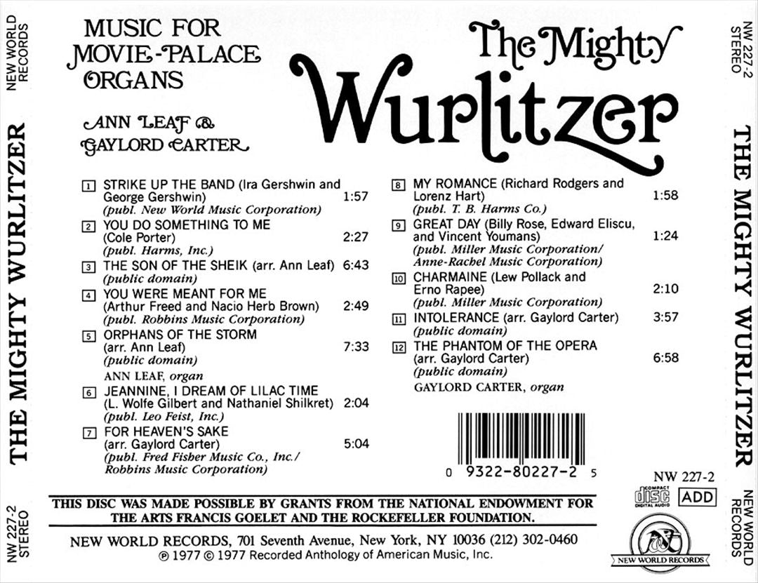 Mighty Wurlitzer: Music for Movie-Palace Organs cover art