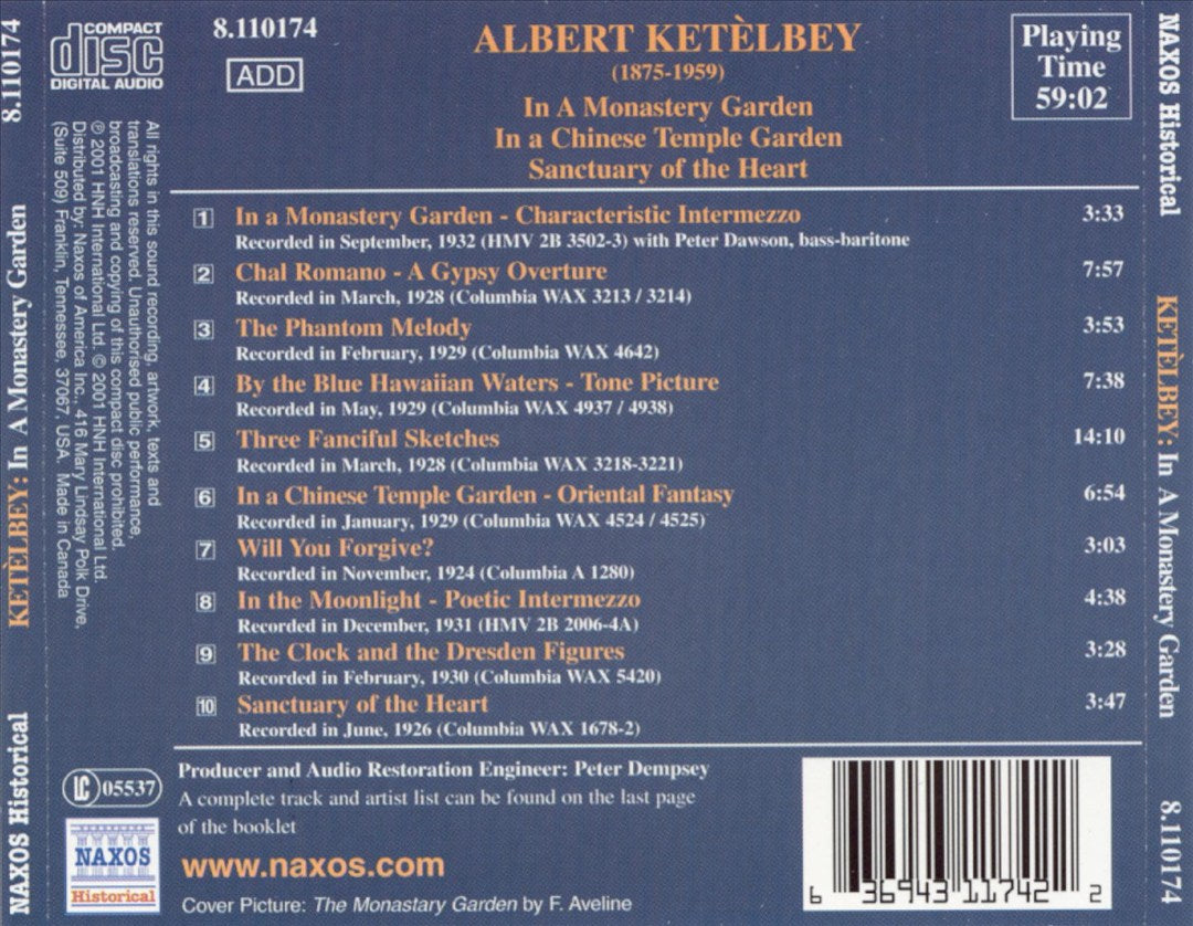 Albert Ketelbey: In a Monastery Garden; In a Chinese Temple Garden; Sanctuary of the Heart; Will You Forgive? cover art