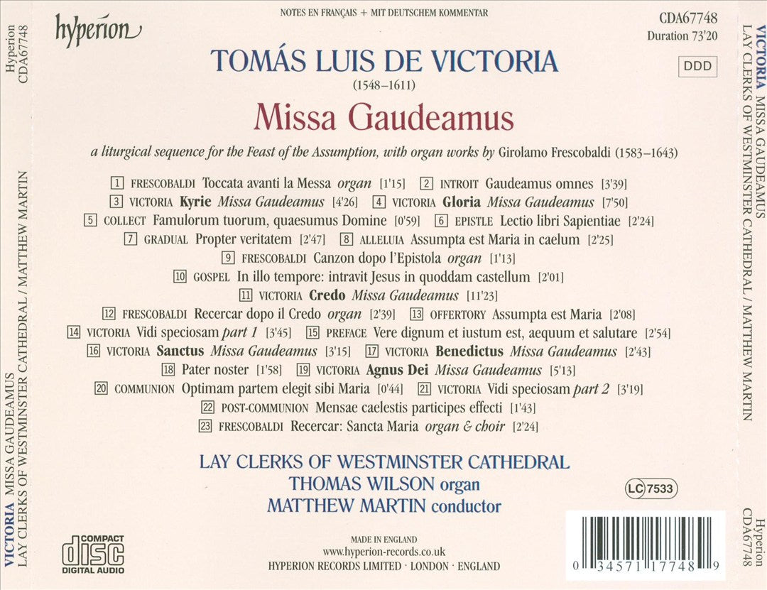 Tomás Luis de Victoria: Missa Gaudeamus cover art