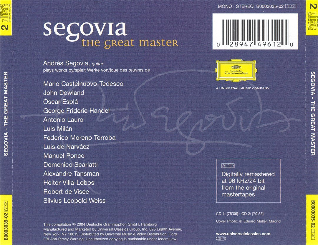 Segovia: The Great Master cover art