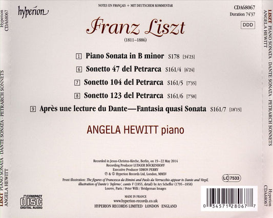 Liszt: Piano Sonata; Dante Sonata; Petrarch Sonnets cover art