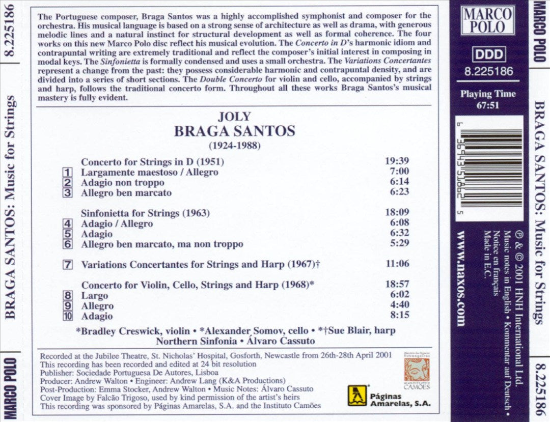 Braga Santos: Concerto for Strings cover art