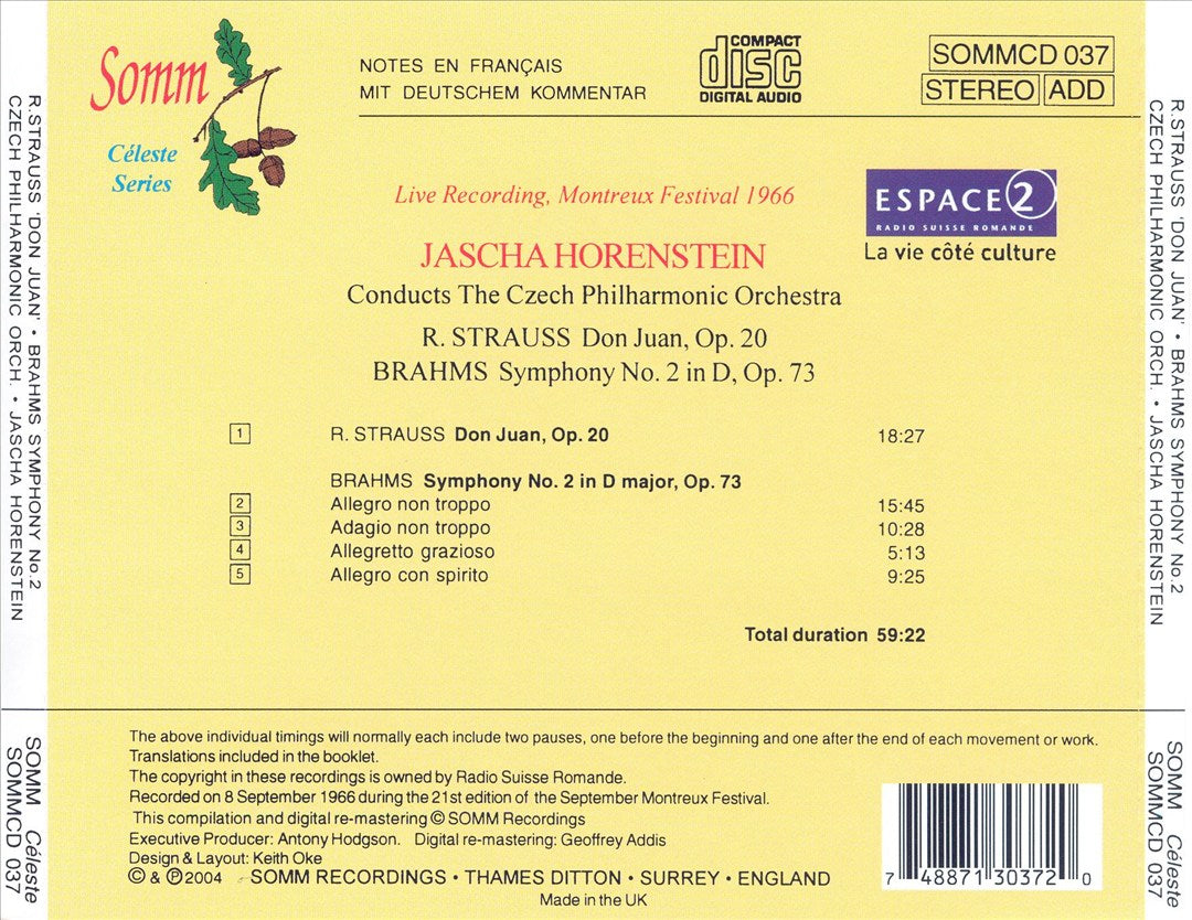 Jascha Horenstein conducts the Czech Philharmonic Orchestra cover art