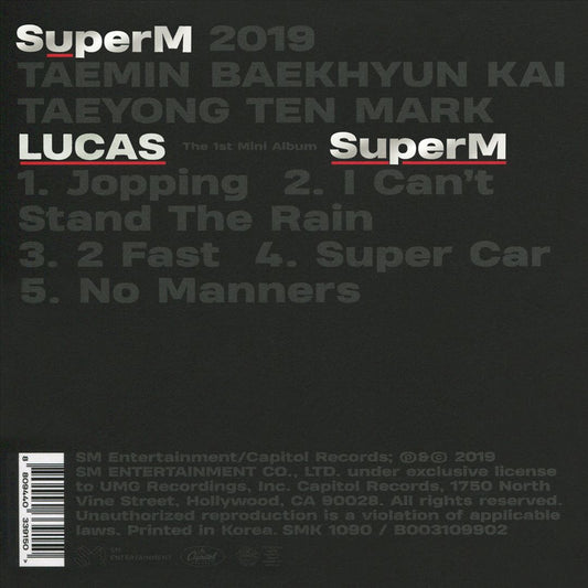 SuperM: The 1st Mini Album [LUCAS Ver.] cover art