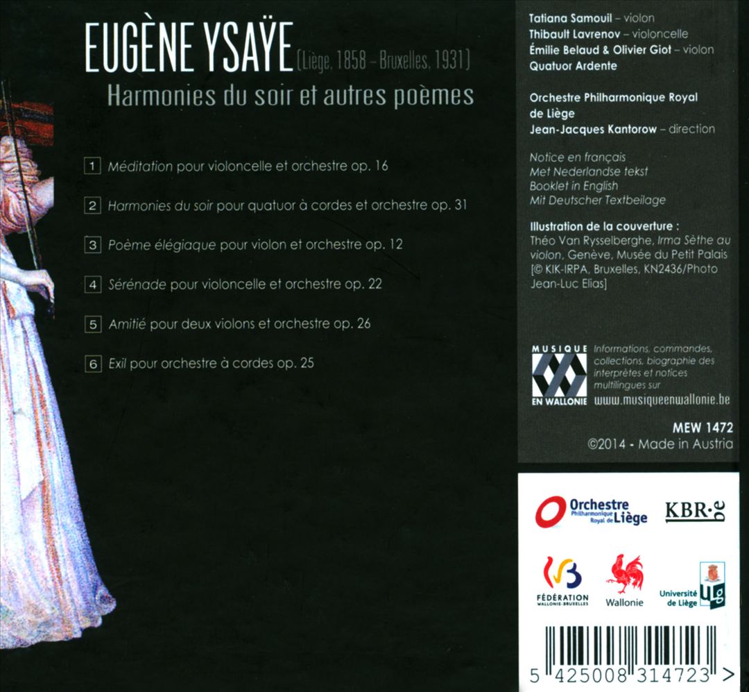 Ysaÿe: Harmonies du Soir cover art
