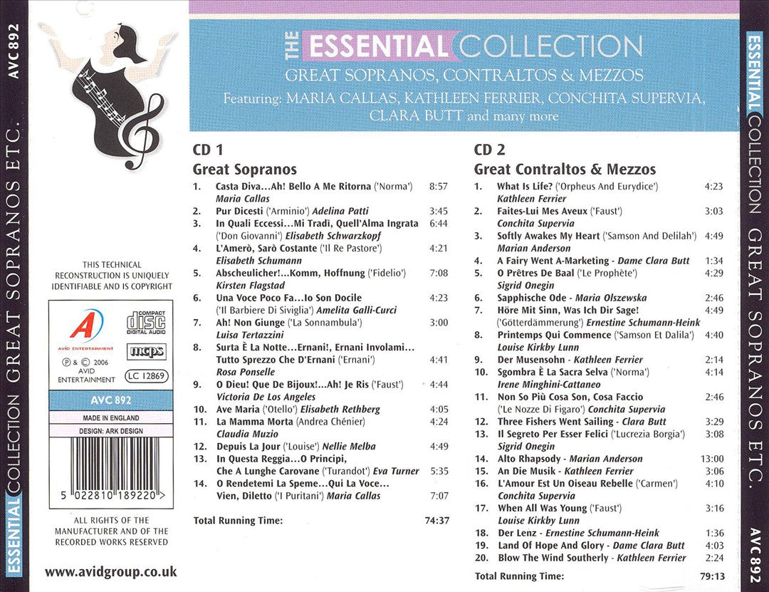 Essential Collection: Great Sopranos, Contraltos & Mezzos cover art