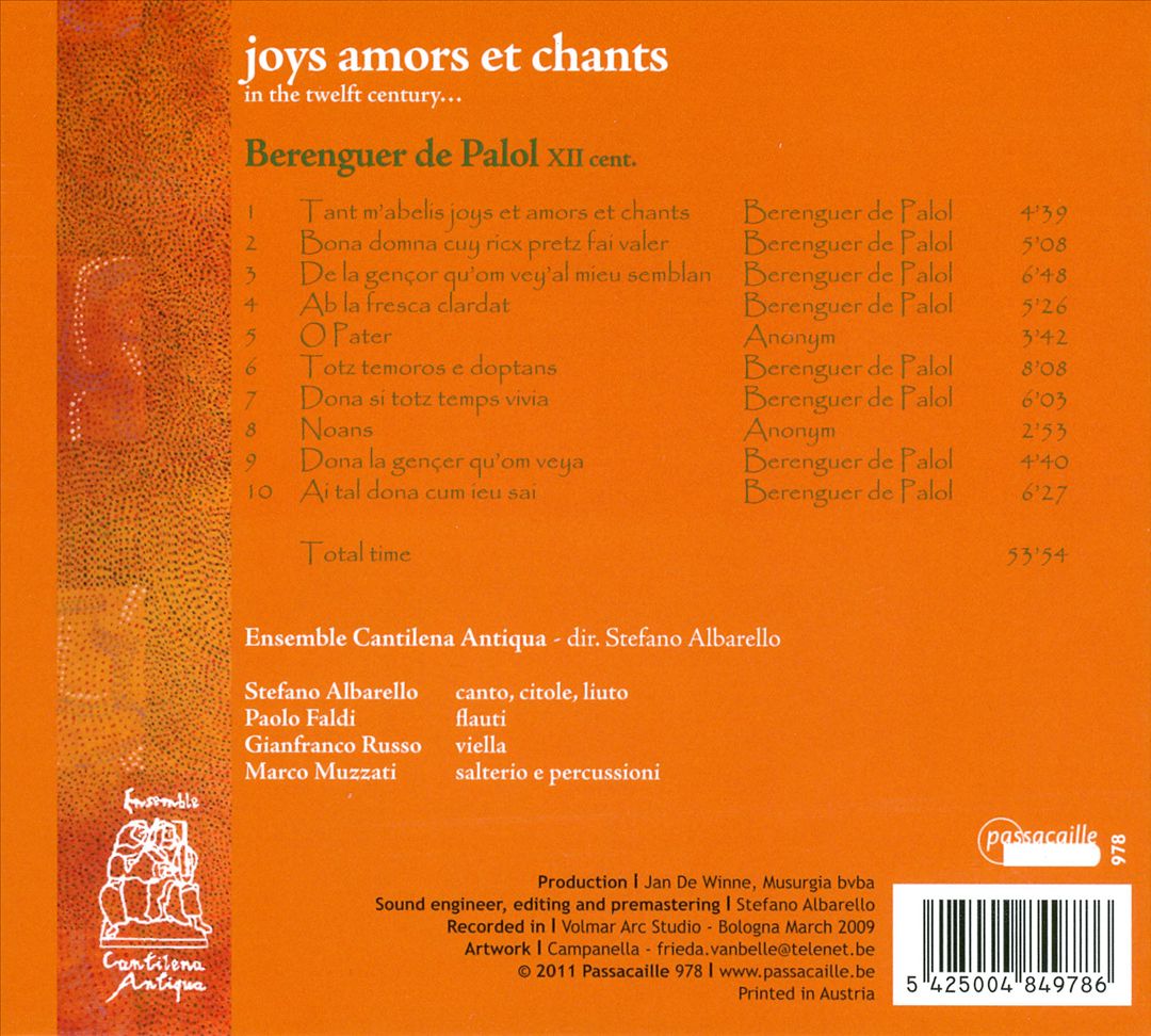 Joys Amors et Chants cover art