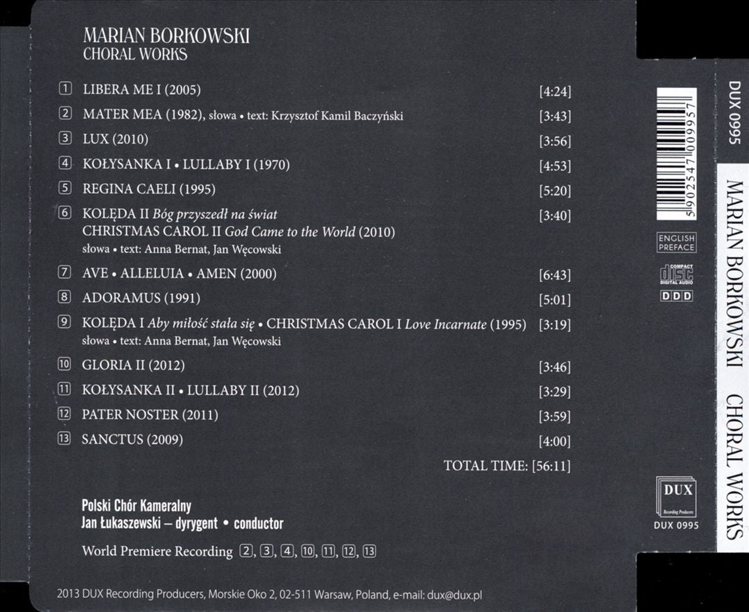 Marian Borkowski: Choral Works cover art