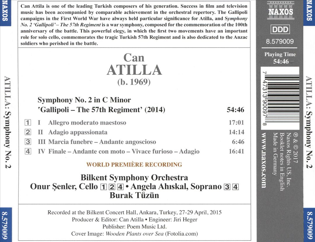 Can Atilla: Symphony No. 2 'Gallipoli - The 57th Regiment' cover art