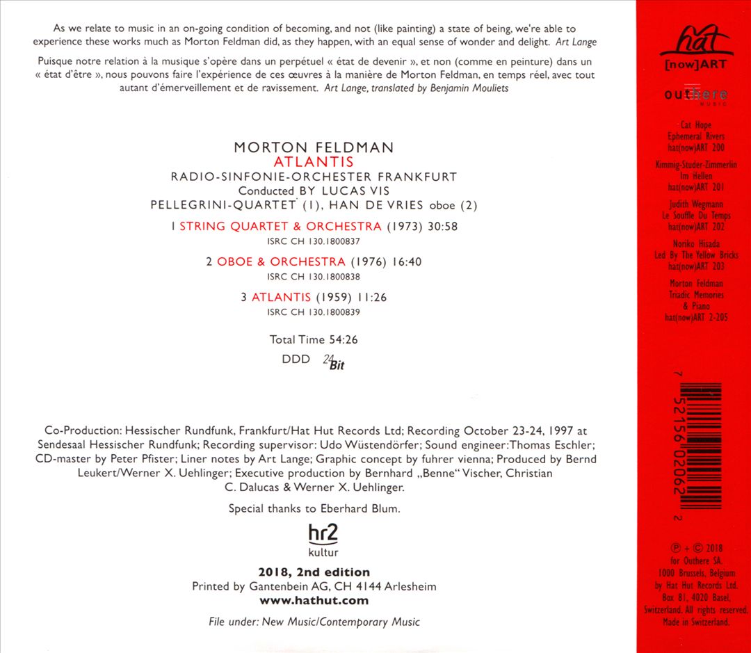 Morton Feldman: Atlantis cover art