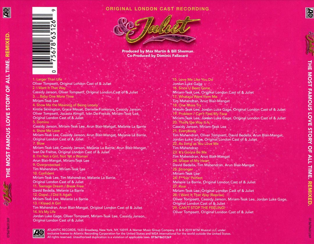 & Juliet [Original London Cast Recording] cover art