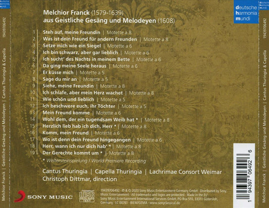 Melchior Franck: Geistliche Gesäng und Melodeyen cover art