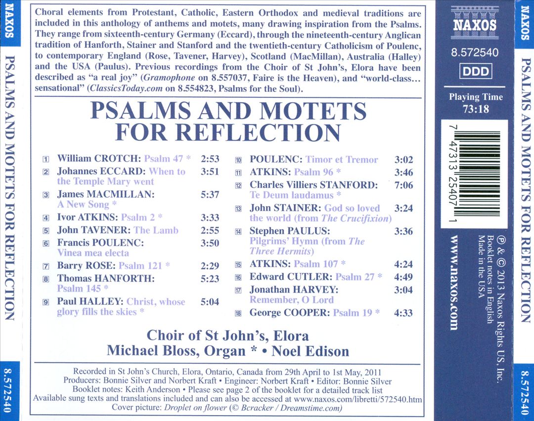 Psalms and Motets for Reflection cover art