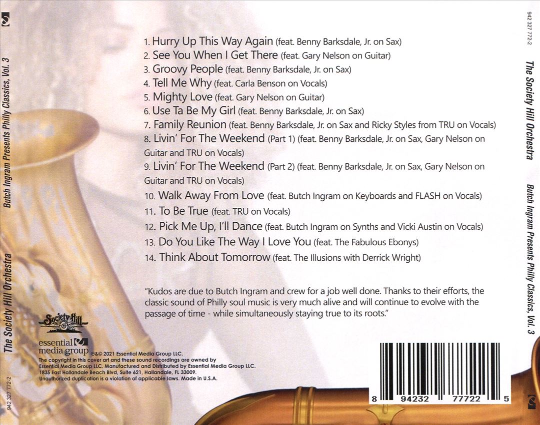 Butch Ingram Presents Philly Classics, Vol. 3 cover art