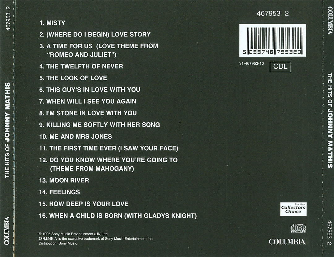 Hits of Johnny Mathis [Sony] cover art