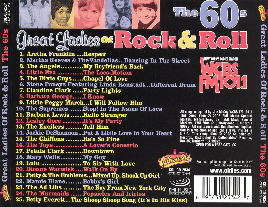 Great Ladies of Rock & Roll: The '60s - WCBS cover art