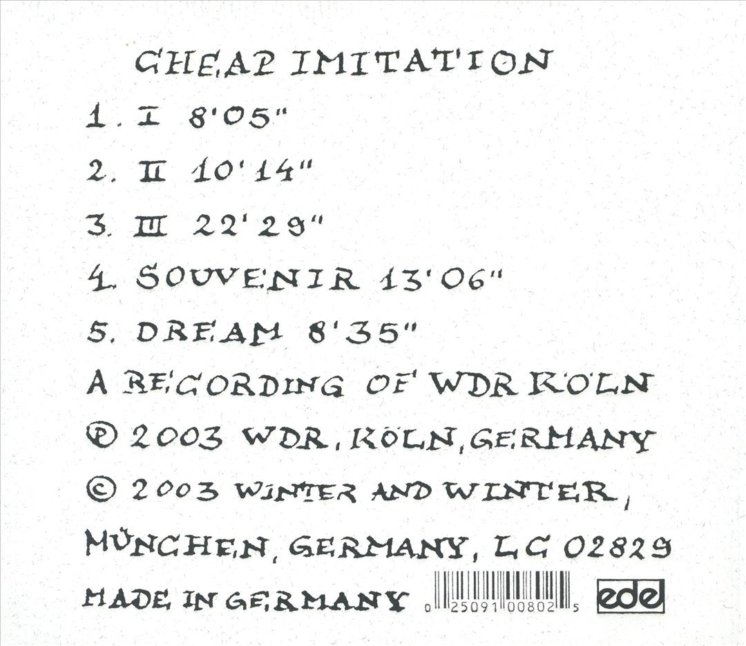 3 Compositions by John Cage: Cheap Imitation; Souvenir; Dream cover art