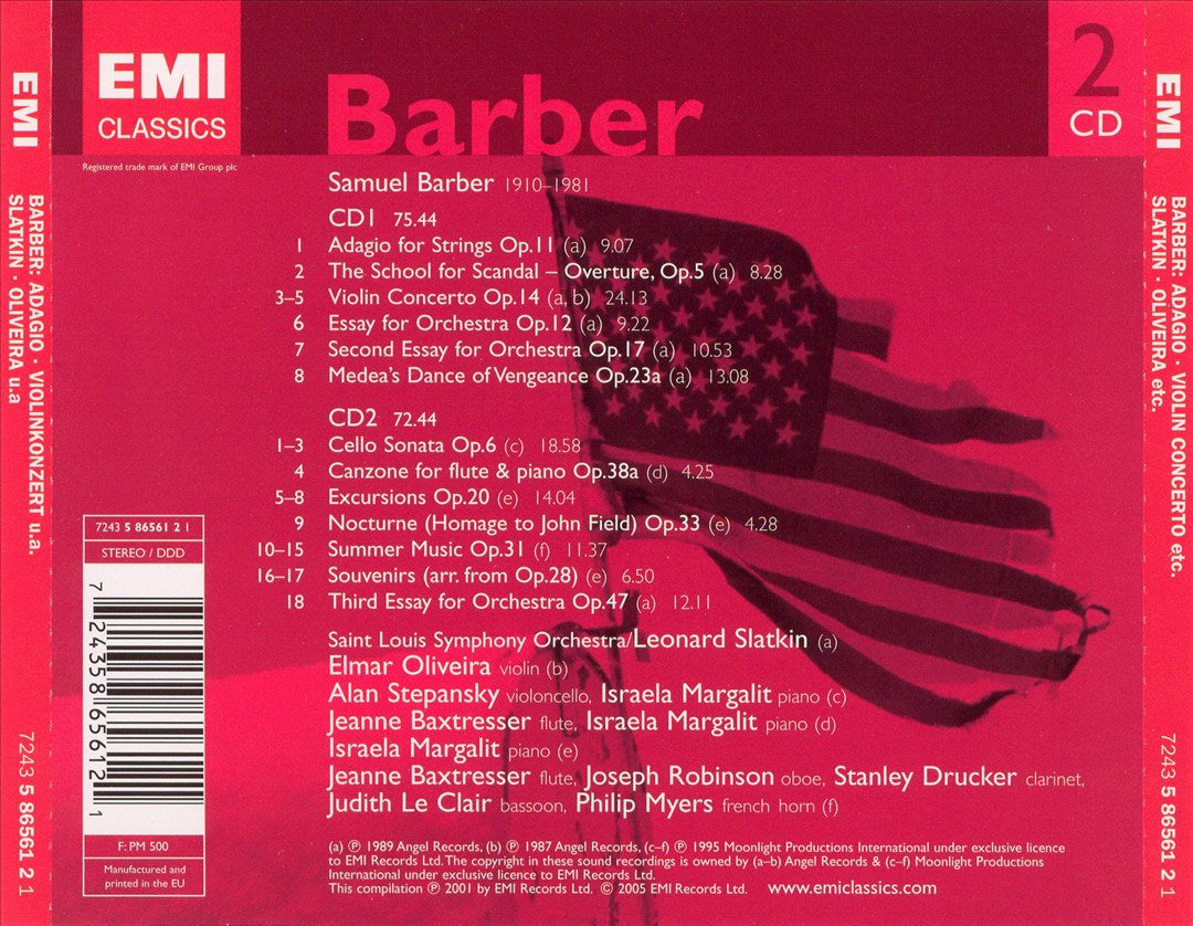 Barber: Adagio for Strings; Violin Concerto; Orchestral & Chamber Works cover art