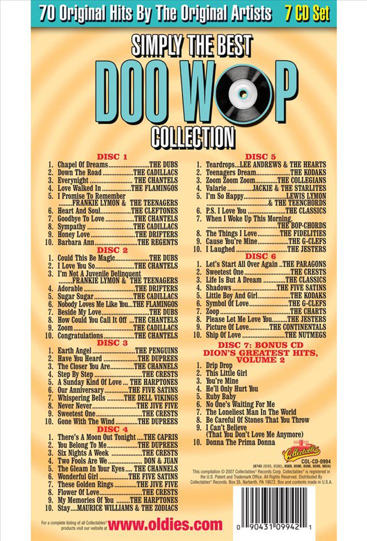 Simply the Best Doo Wop Collection, Vol. 2 cover art
