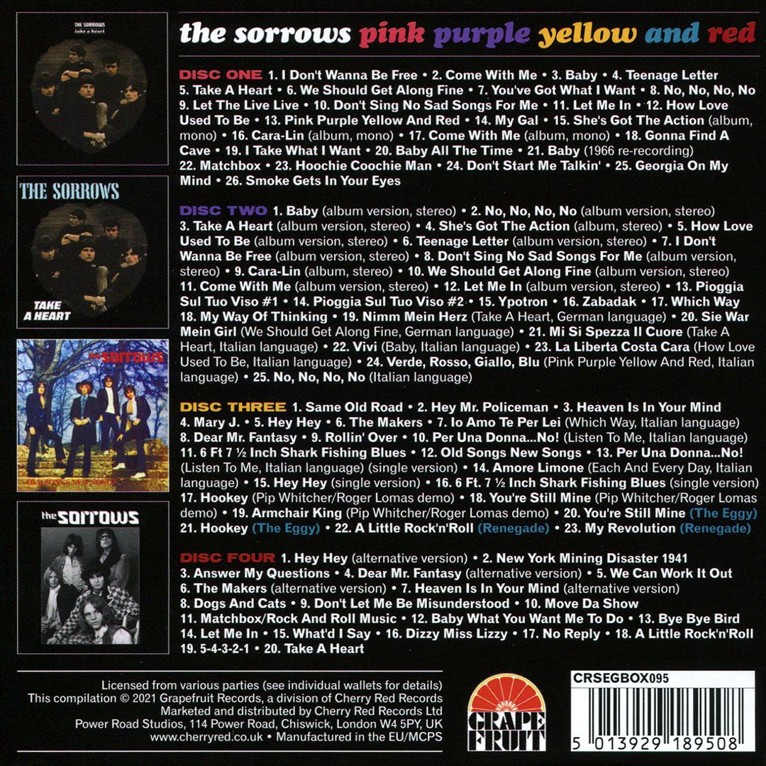Pink, Purple, Yellow & Red: The Complete Sorrows cover art