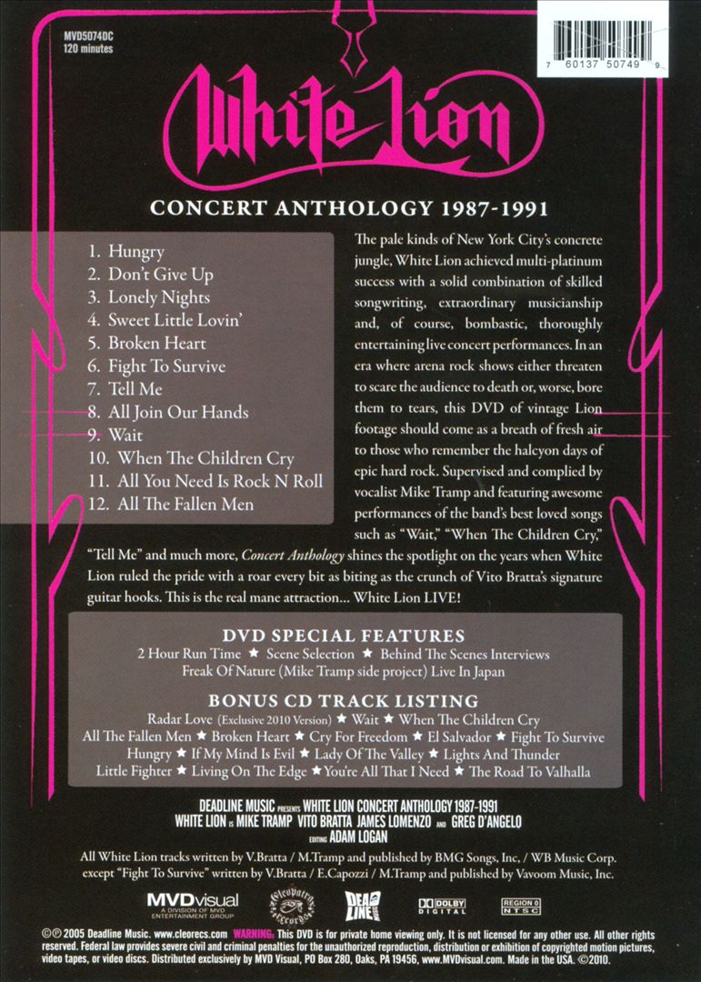 Concert Anthology 1987-1991 cover art