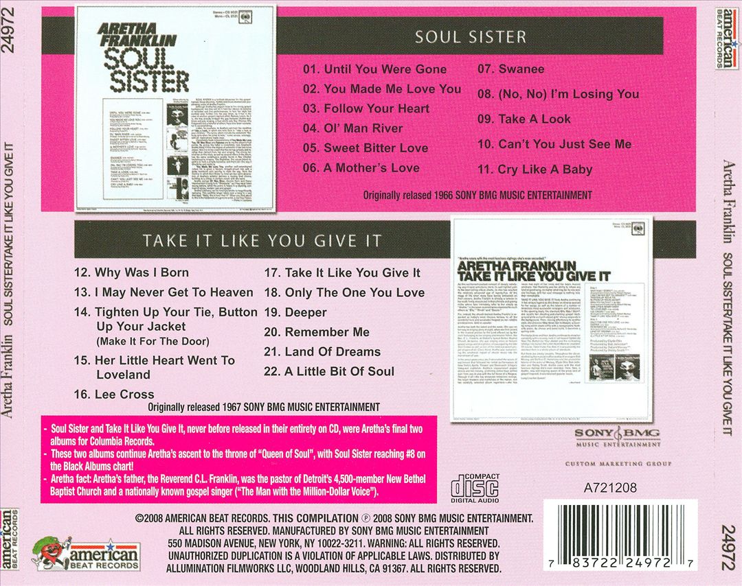 Soul Sister/Take It Like You Give It cover art
