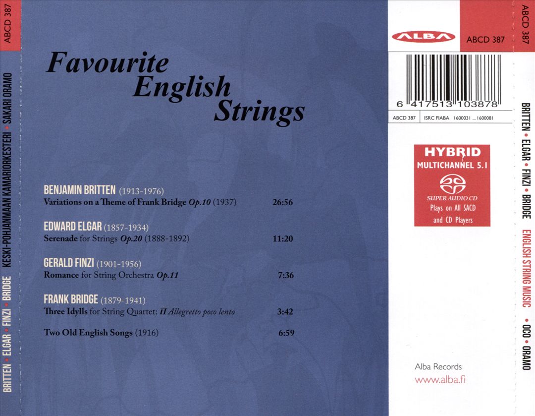 Favourite English Strings: Britten, Elgar, Finzi, Bridge cover art