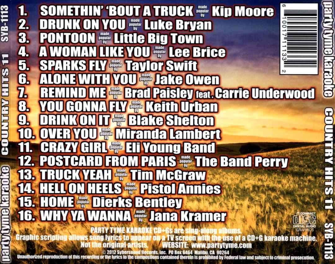 Party Tyme Karaoke: Country Hits, Vol. 11 cover art