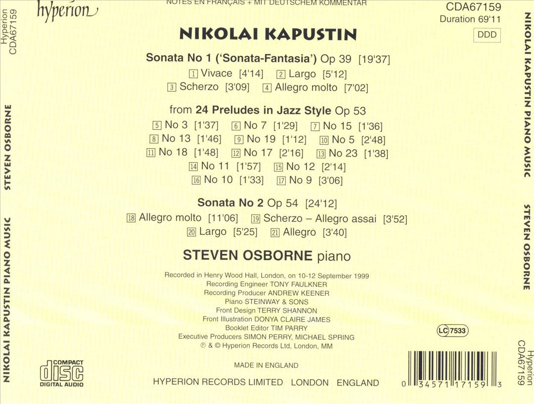 Nikolai Kapustin: Piano Music cover art