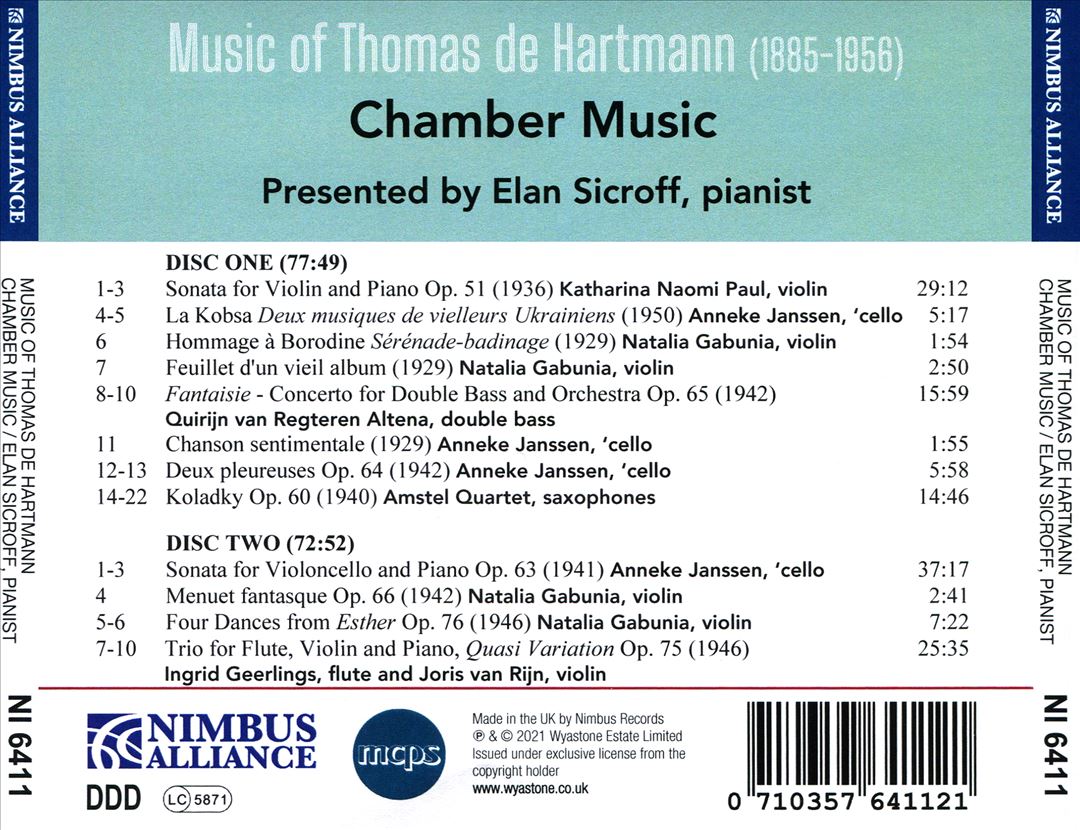 Chamber Music of Thomas de Hartmann cover art