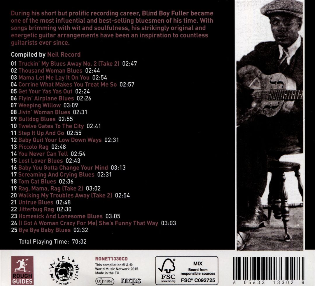 Rough Guide to Blues Legends: Blind Boy Fuller cover art