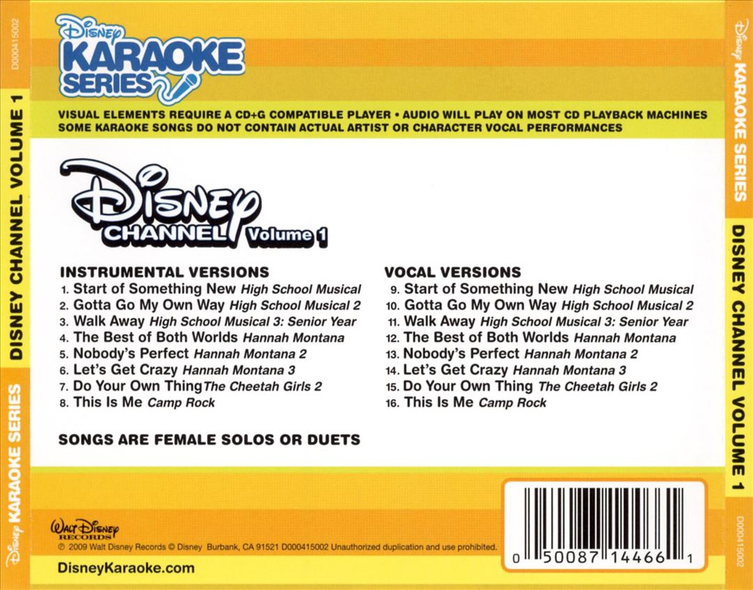 Disney Karaoke: Disney Channel, Vol. 1 cover art