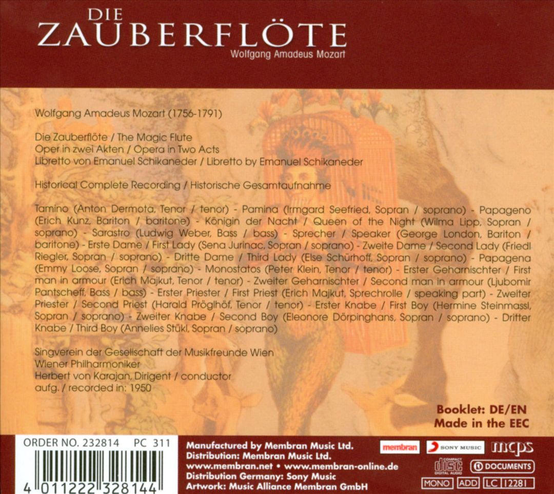 Wolfgang Amadeus Mozart: Die Zauberflöte cover art