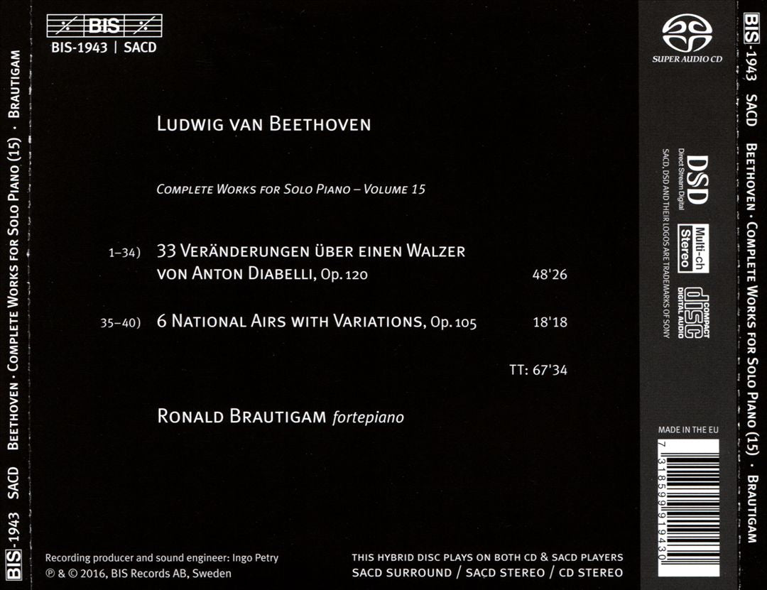 Beethoven, Vol. 15: Diabelli Variations cover art
